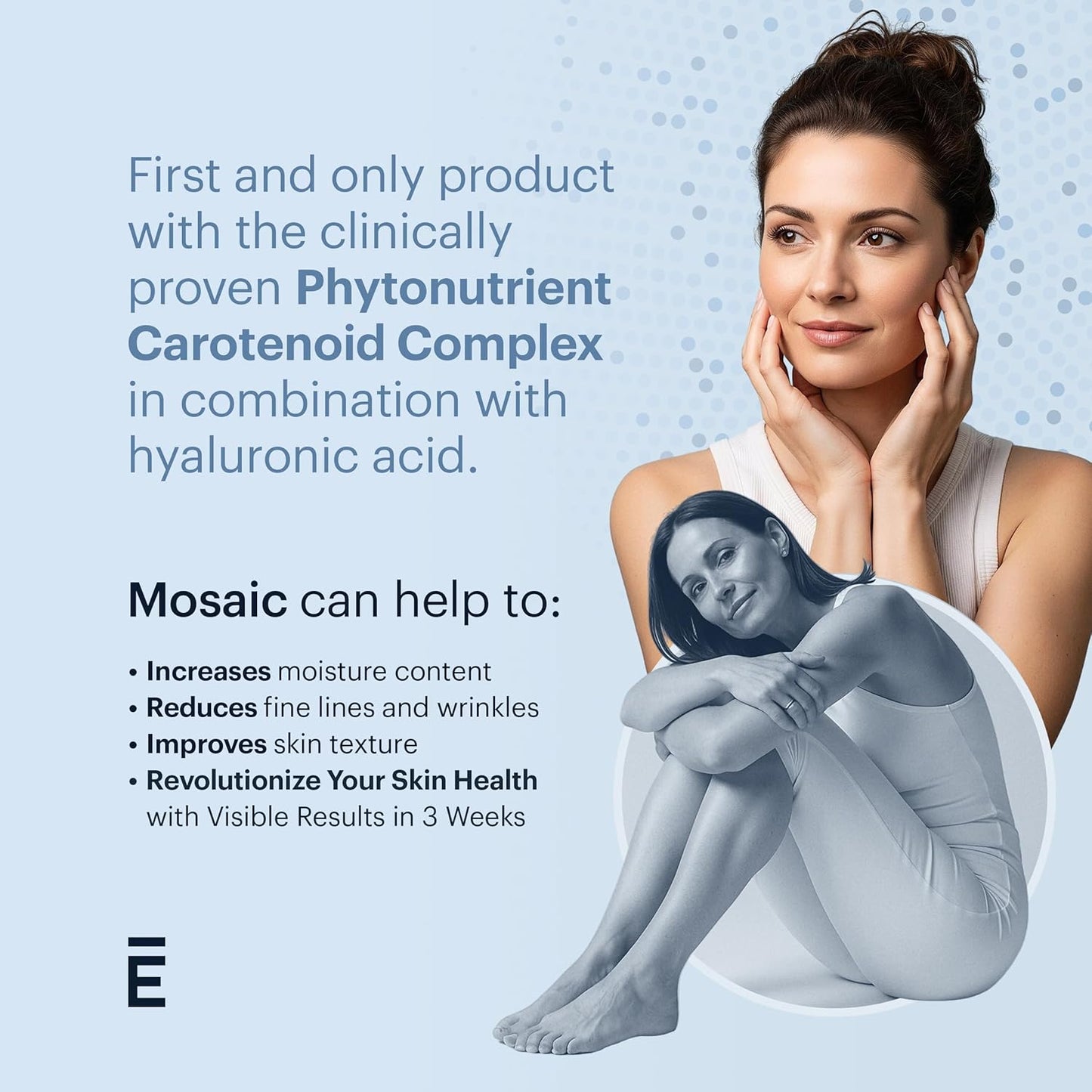 ELYSIUM Mosaic – Hyaluronic Acid & Collagen Supplement – Clinically Proven to Hydrate Skin & Reduce Fine Lines – Fights Visible Signs of Aging – 30-Day Vegan Softgel Supply